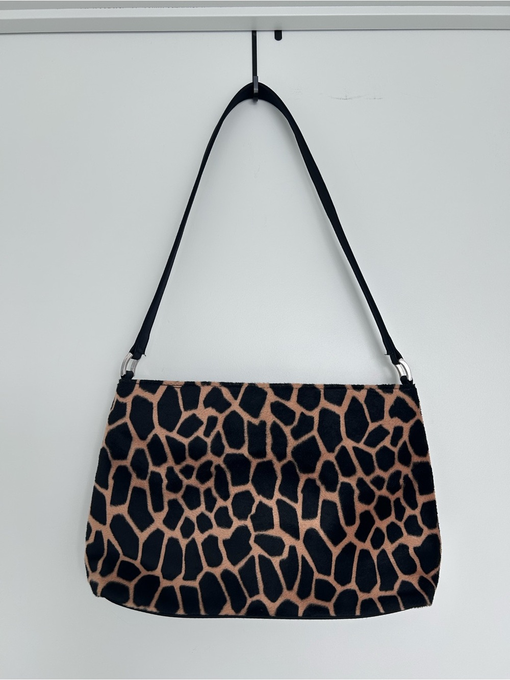 Vintage animal print Shoulder Bag in Black and Tan